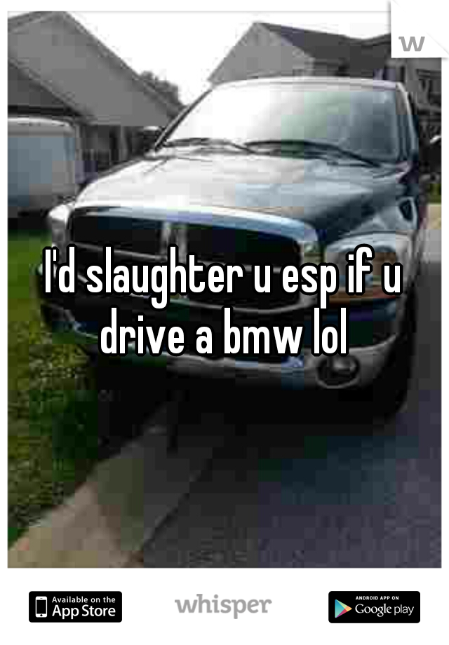 I'd slaughter u esp if u drive a bmw lol 