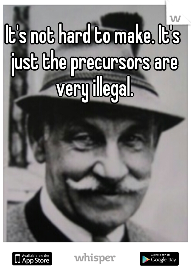 It's not hard to make. It's just the precursors are very illegal.