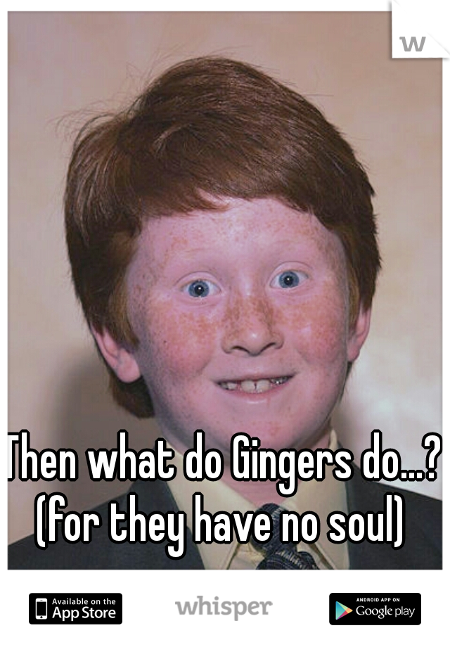 Then what do Gingers do...? (for they have no soul) 