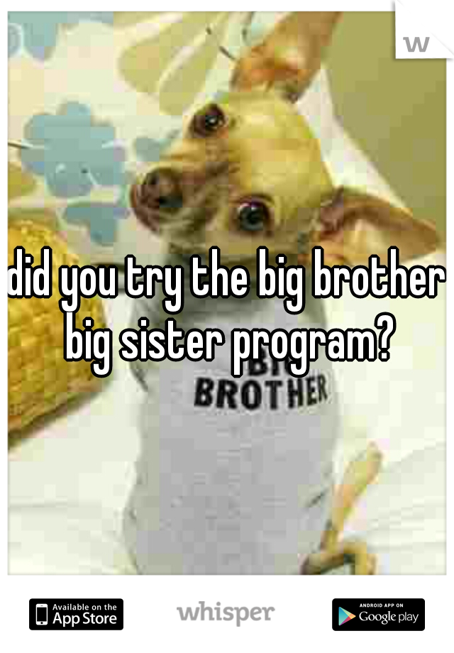 did you try the big brother big sister program?