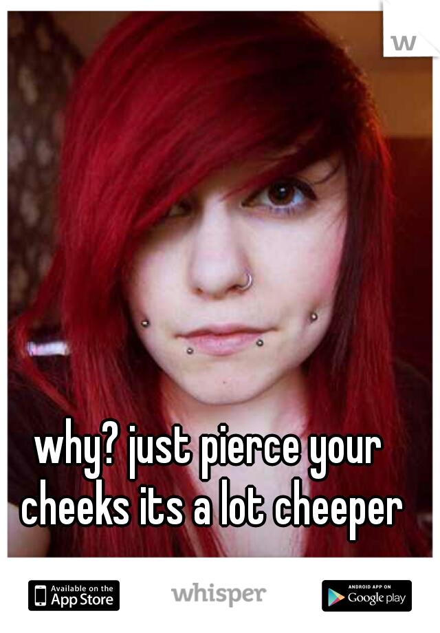 why? just pierce your cheeks its a lot cheeper
