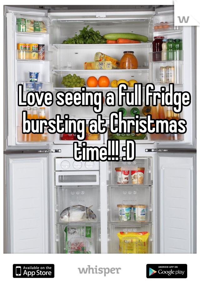 Love seeing a full fridge bursting at Christmas time!!! :D

