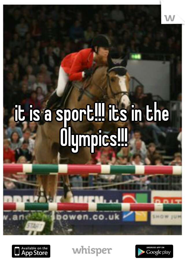 it is a sport!!! its in the Olympics!!!