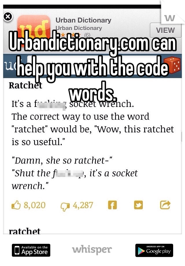 Urbandictionary.com can help you with the code words.