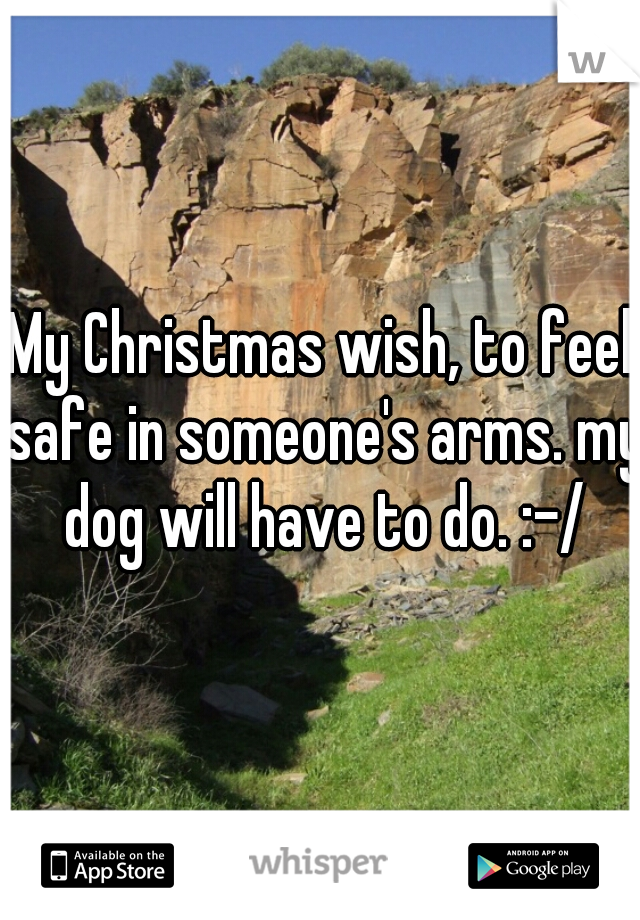 My Christmas wish, to feel safe in someone's arms. my dog will have to do. :-/