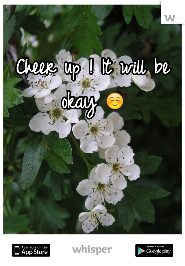Cheer up ! It will be okay ☺️