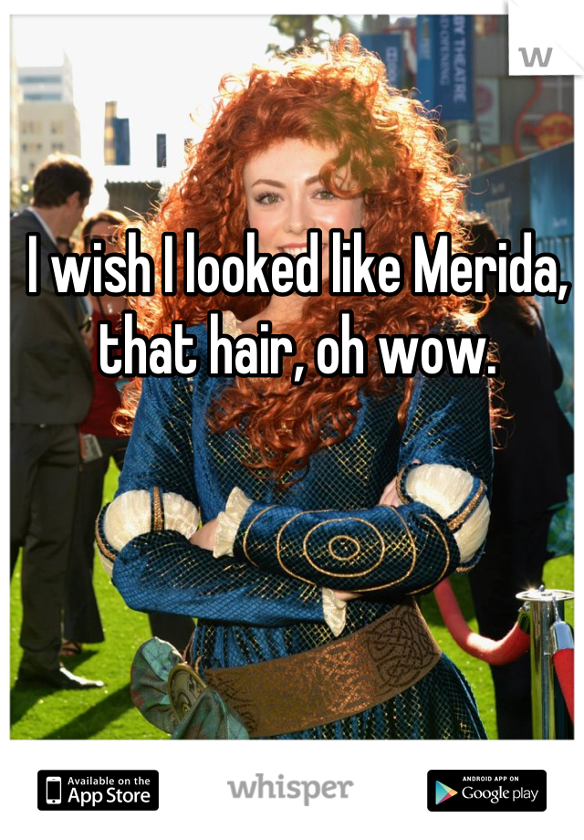I wish I looked like Merida, that hair, oh wow.
