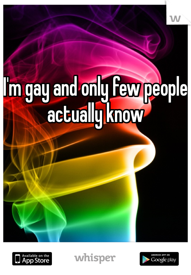 
I'm gay and only few people actually know