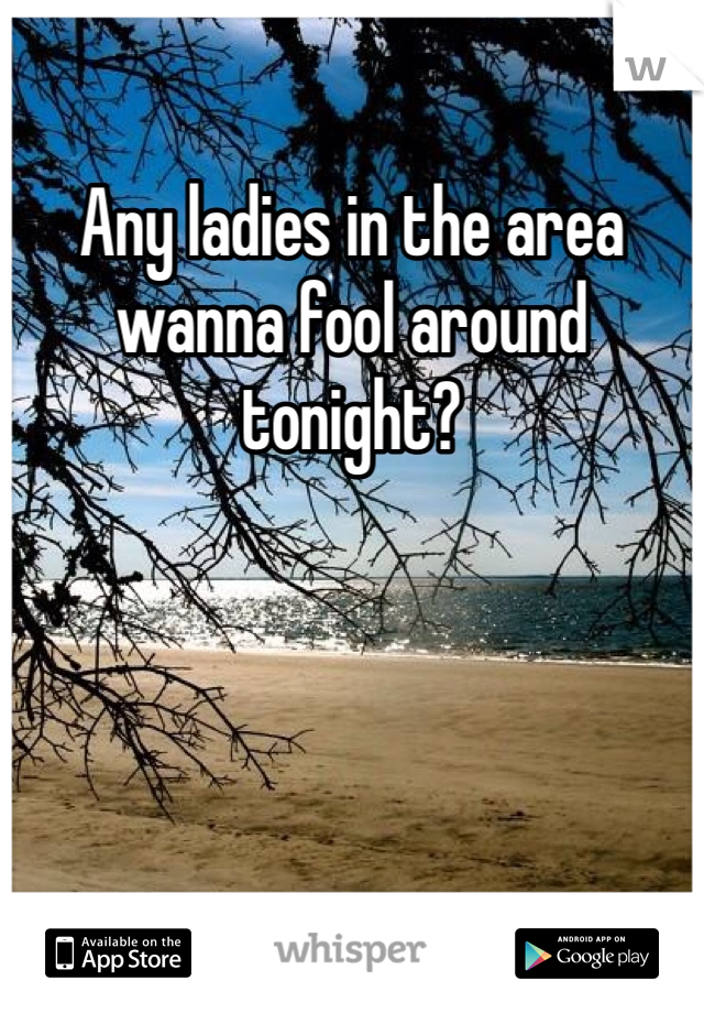 Any ladies in the area wanna fool around tonight?