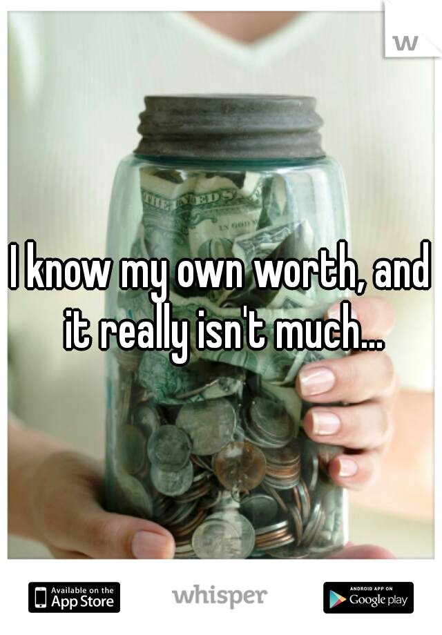 I know my own worth, and it really isn't much...