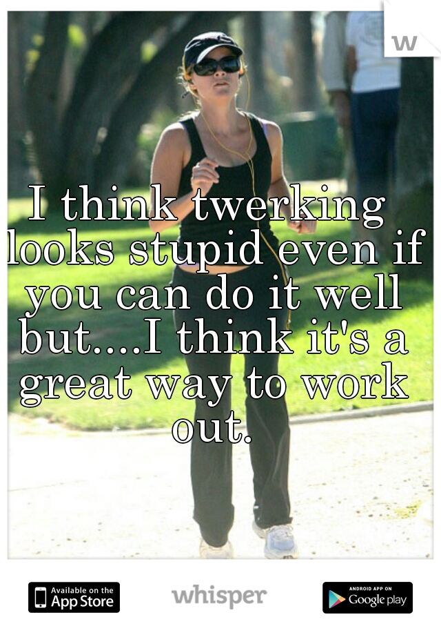 I think twerking looks stupid even if you can do it well but....I think it's a great way to work out.