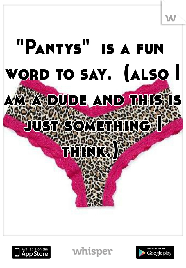 "Pantys"  is a fun word to say.  (also I am a dude and this is just something I think.) 
