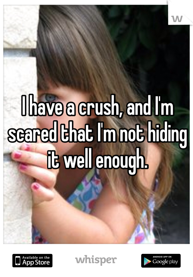 I have a crush, and I'm scared that I'm not hiding it well enough. 
