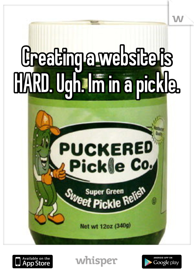 Creating a website is HARD. Ugh. Im in a pickle. 
