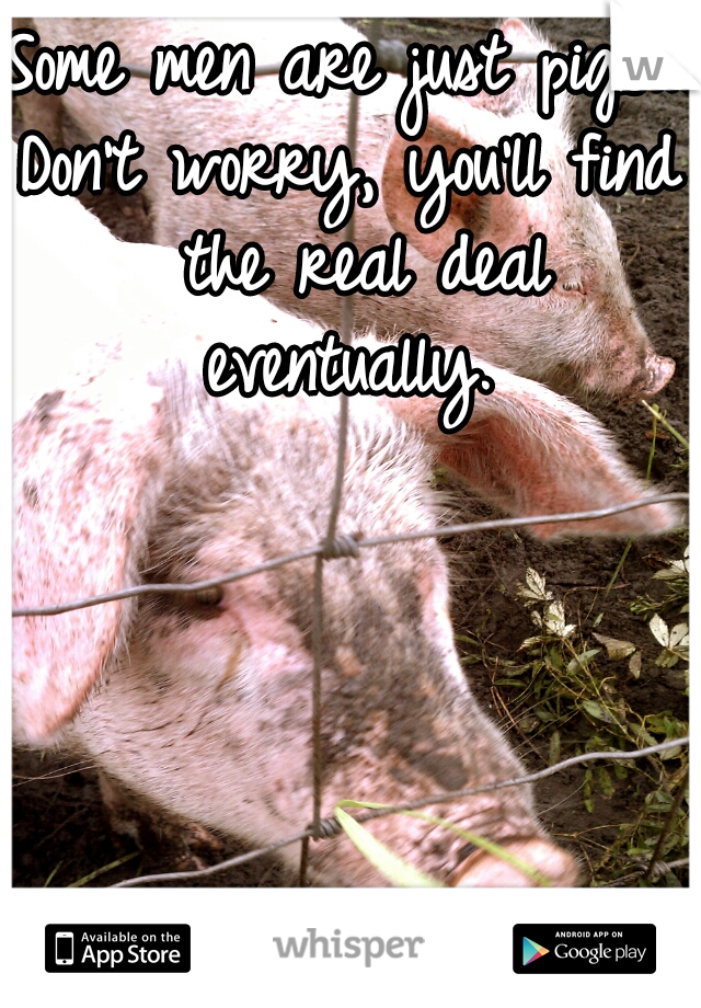 Some men are just pigs...
Don't worry, you'll find the real deal eventually. 