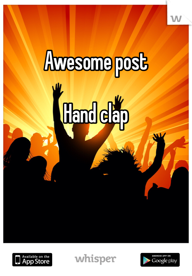 Awesome post

Hand clap