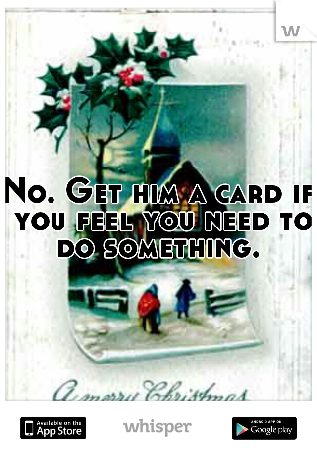No. Get him a card if you feel you need to do something. 