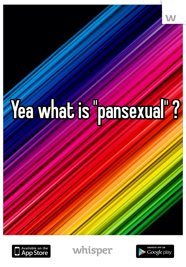 Yea what is "pansexual" ?