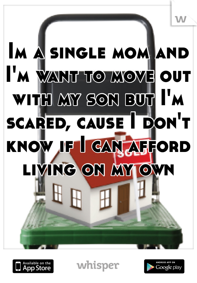 Im a single mom and I'm want to move out with my son but I'm scared, cause I don't know if I can afford living on my own