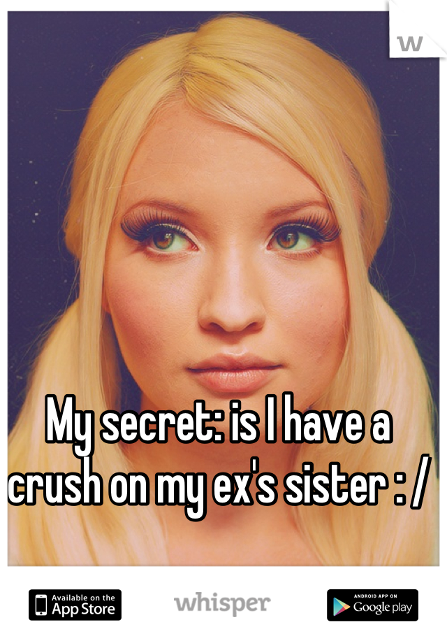 My secret: is I have a crush on my ex's sister : /
