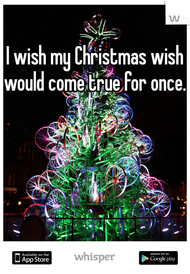 I wish my Christmas wish would come true for once.
