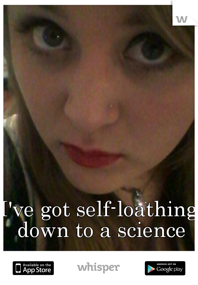 I've got self-loathing down to a science