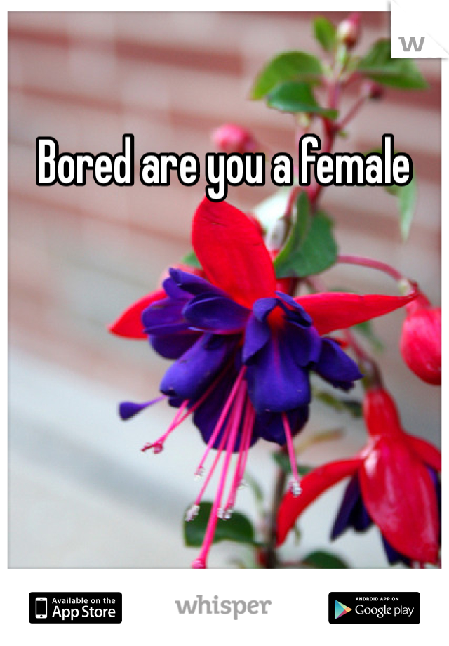 Bored are you a female