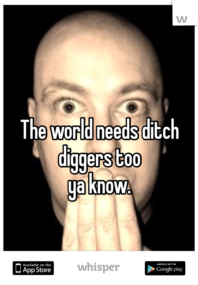 The world needs ditch diggers too 
ya know. 