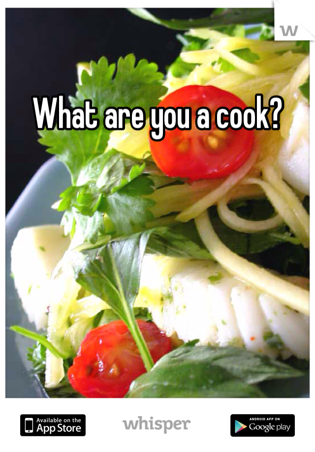 What are you a cook? 
