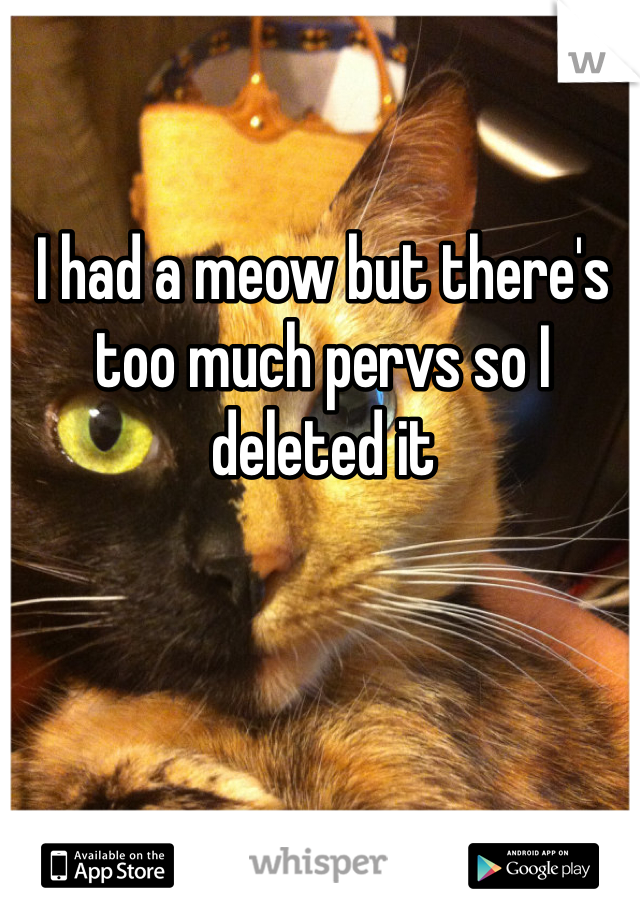 I had a meow but there's too much pervs so I deleted it