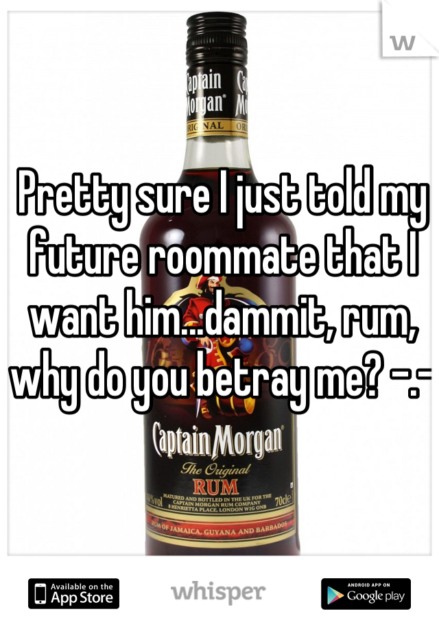 Pretty sure I just told my future roommate that I want him...dammit, rum, why do you betray me? -.-