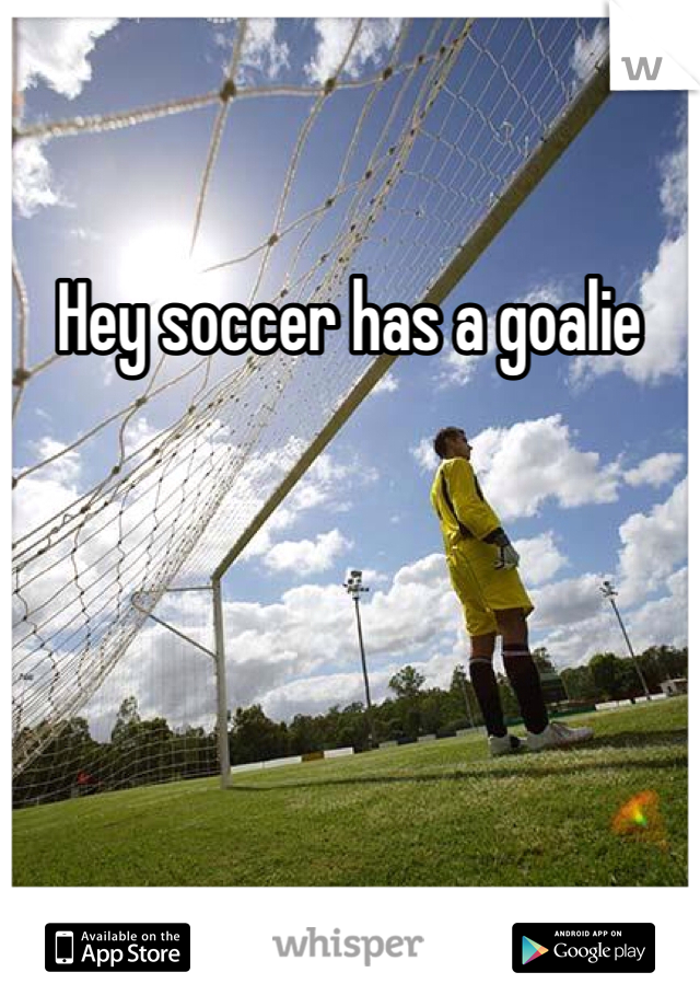 Hey soccer has a goalie 