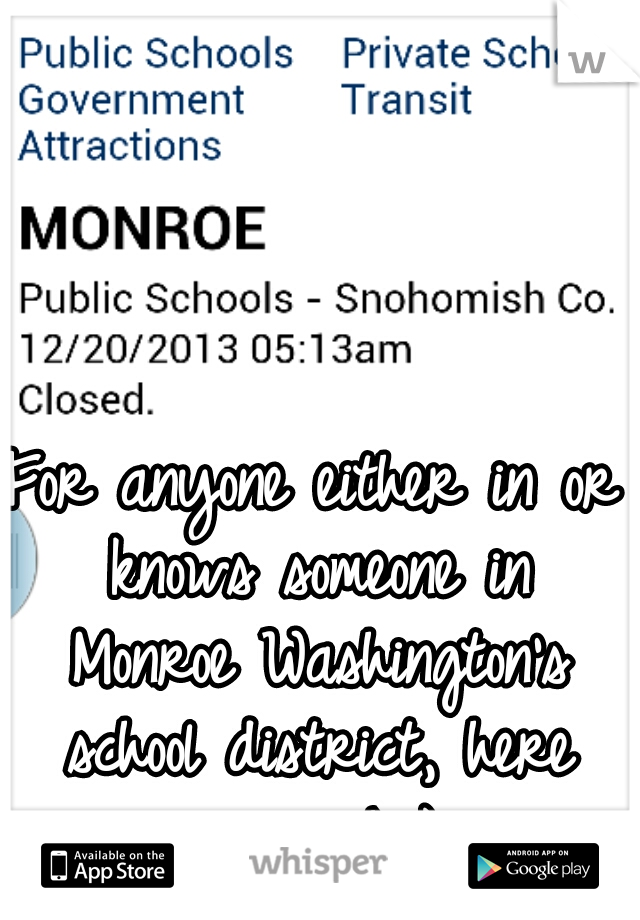 For anyone either in or knows someone in Monroe Washington's school district, here you go! :)