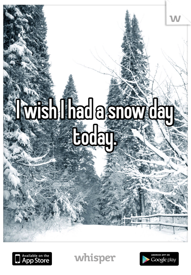 I wish I had a snow day today.