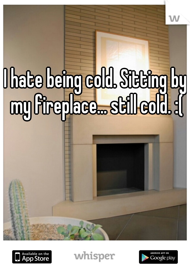 I hate being cold. Sitting by my fireplace... still cold. :(