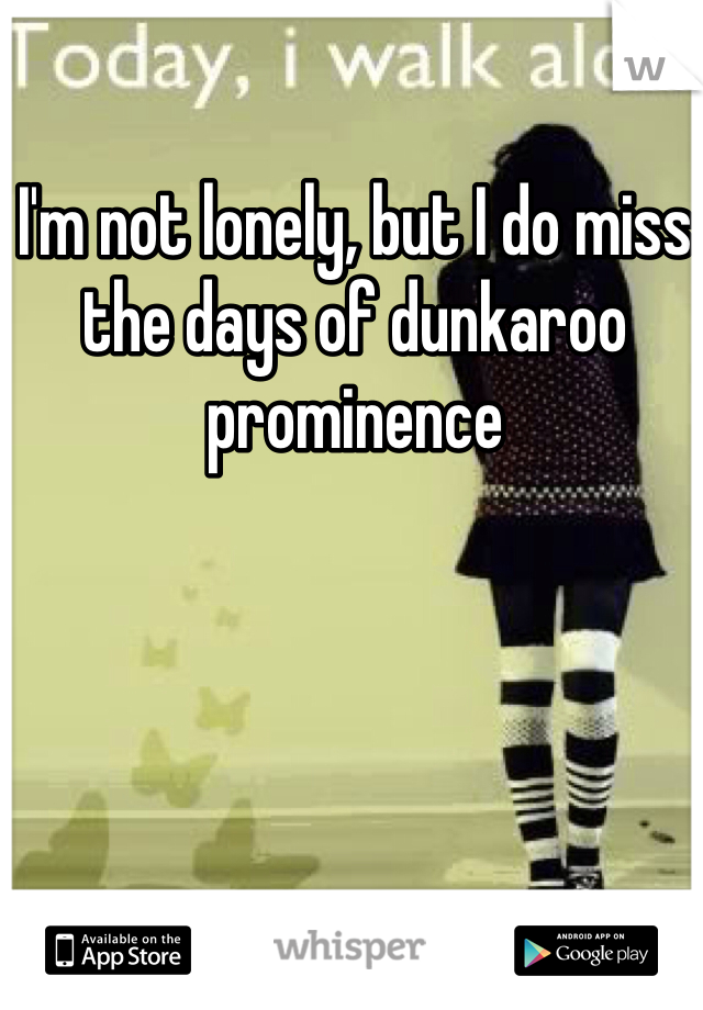 I'm not lonely, but I do miss the days of dunkaroo prominence