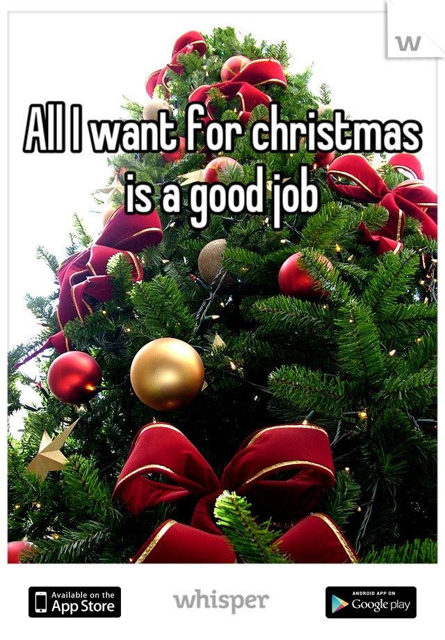 All I want for christmas is a good job