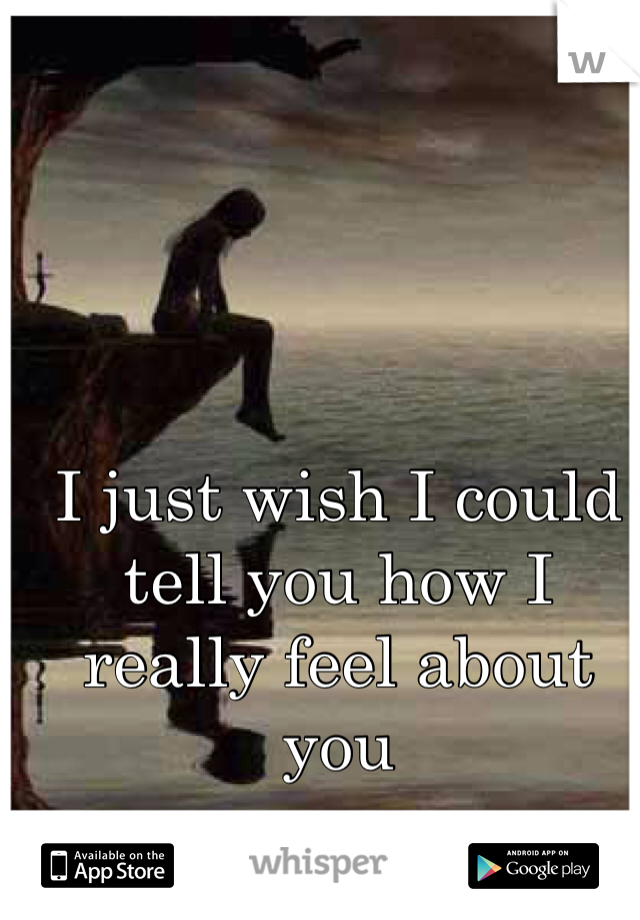 I just wish I could tell you how I really feel about you