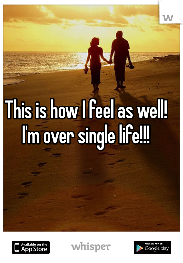 This is how I feel as well! I'm over single life!!!