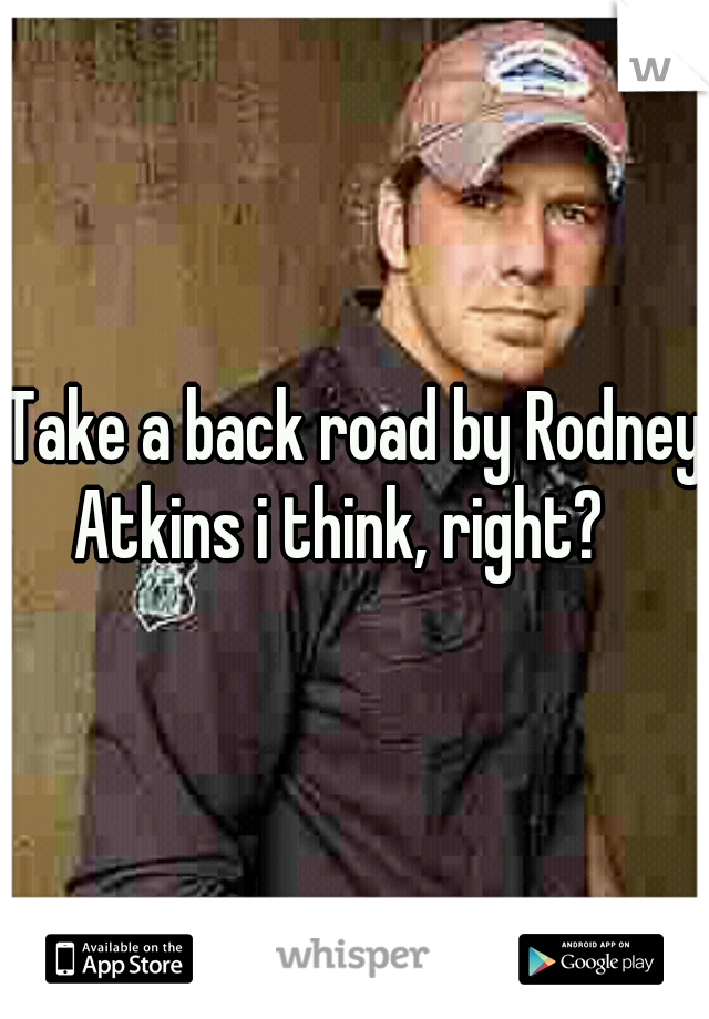 Take a back road by Rodney Atkins i think, right?   