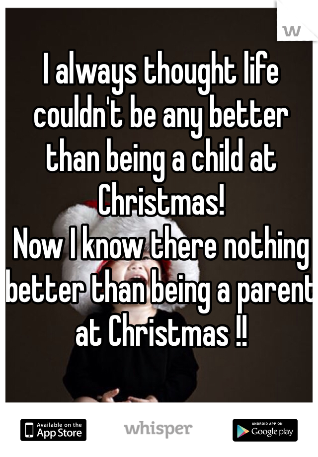 I always thought life couldn't be any better than being a child at Christmas!
Now I know there nothing better than being a parent at Christmas !!