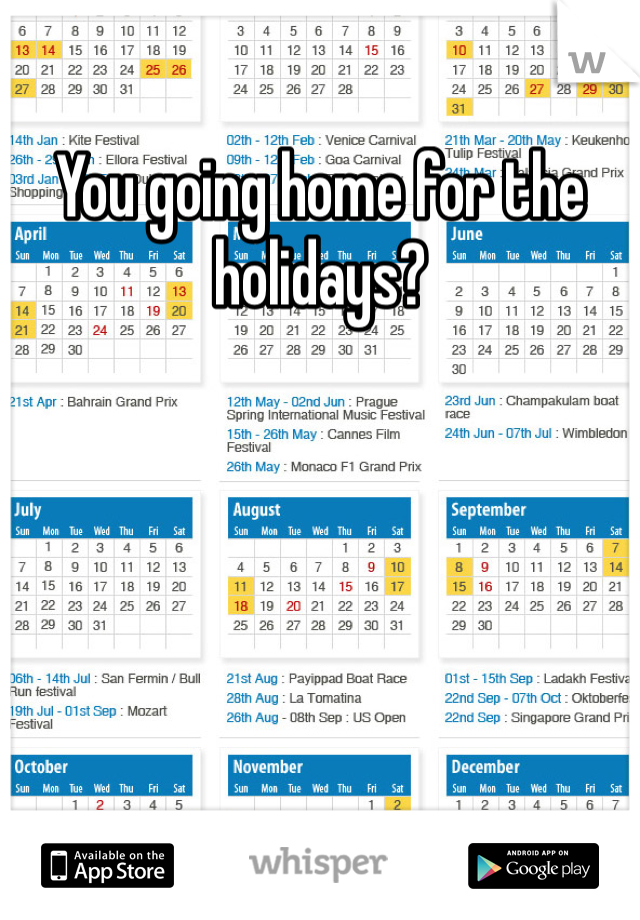 You going home for the holidays?