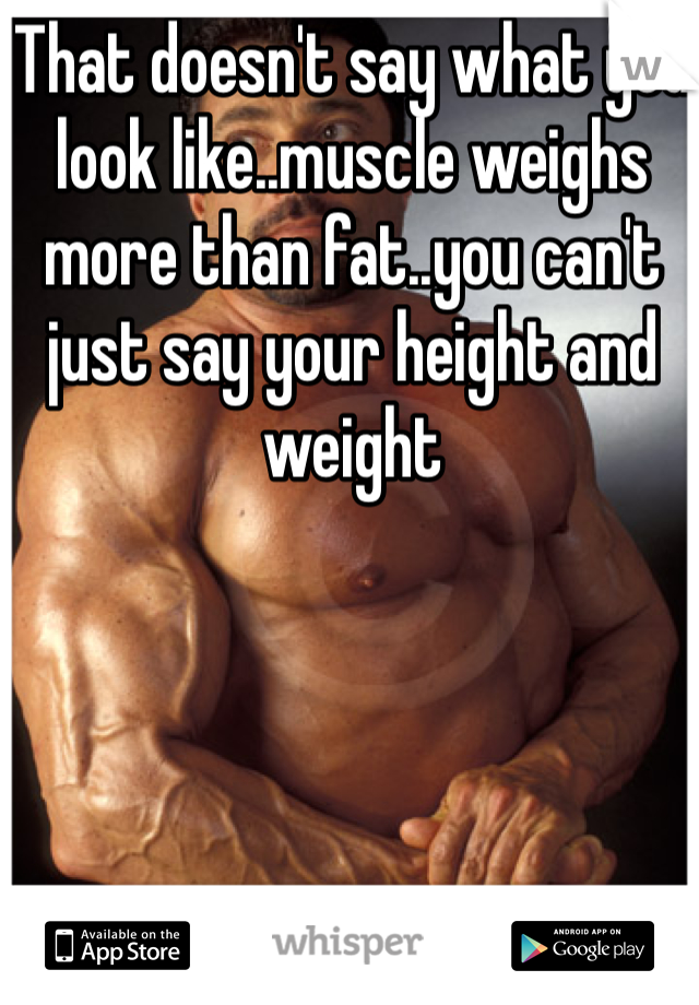 That doesn't say what you look like..muscle weighs more than fat..you can't just say your height and weight 