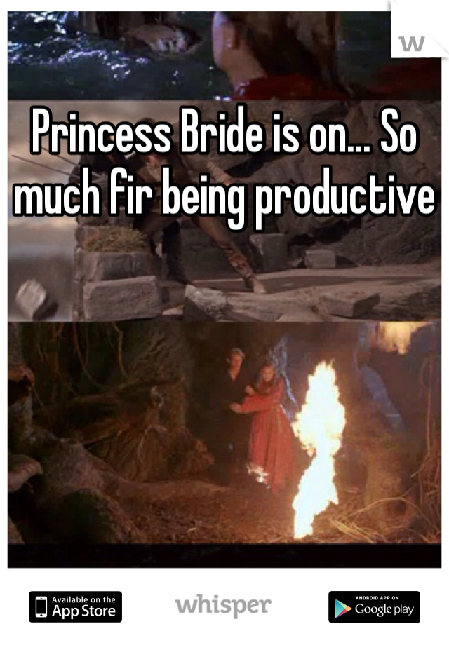 Princess Bride is on... So much fir being productive
