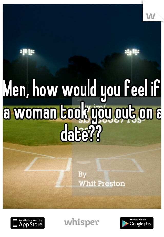 Men, how would you feel if a woman took you out on a date?? 