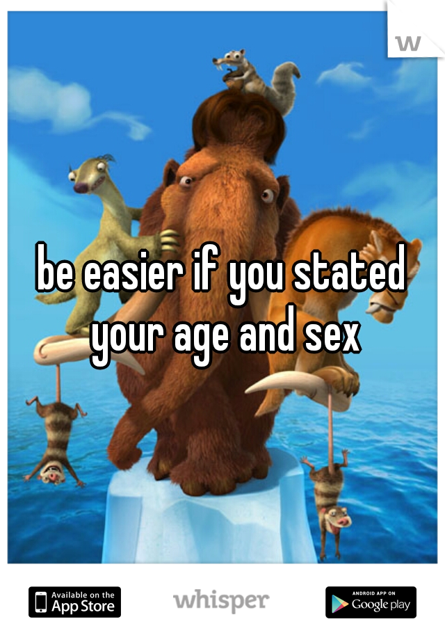 be easier if you stated your age and sex