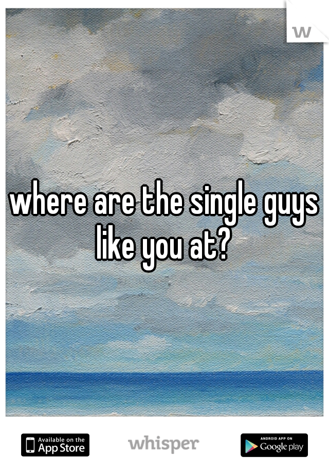 where are the single guys like you at? 