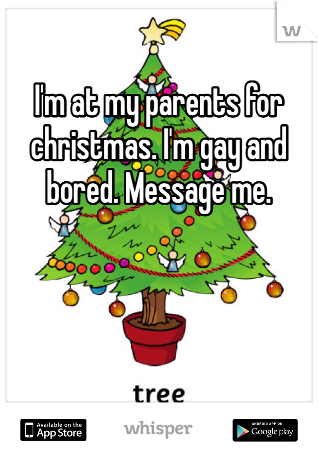 I'm at my parents for christmas. I'm gay and bored. Message me. 