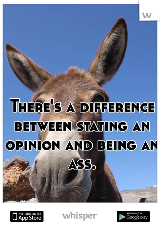 There's a difference between stating an opinion and being an ass. 