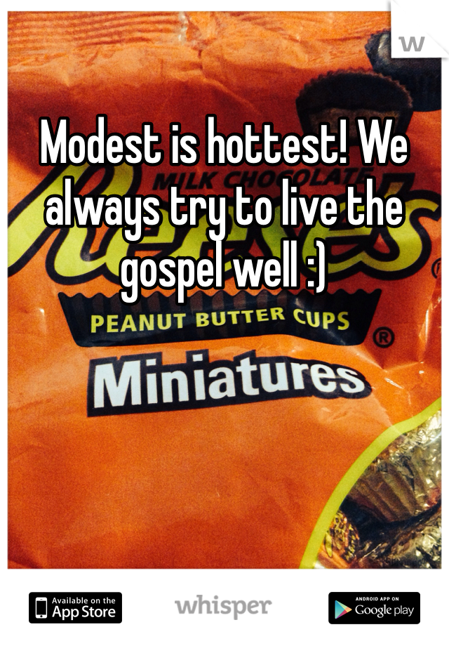 Modest is hottest! We always try to live the gospel well :)